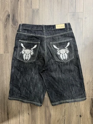 Pantalones cortos holgados vintage Y2K Focus 70 Jeans - Talla 34 - Bordados como JNCO Foto 1 de 4