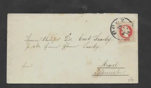 FUNDA AUSTRIA 1878 GRAZ-MEMEL. FRANZ JOSEF 5Kr ROJO 'GRAZ' D/S 'MEMEL' B/S - Imagen 1 de 2