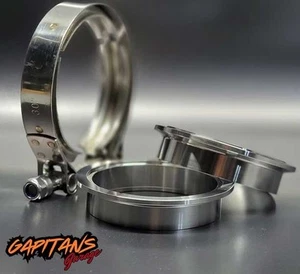 3 Inch For V Band Clamp Kit w Male Female Flange Mild Steel MS Turbo Exhaust 3" - Bild 1 von 2