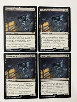 Magic The Gathering MTG Nether Spirit X4 Black Creature Regular Rare Card - Image 1 of 4