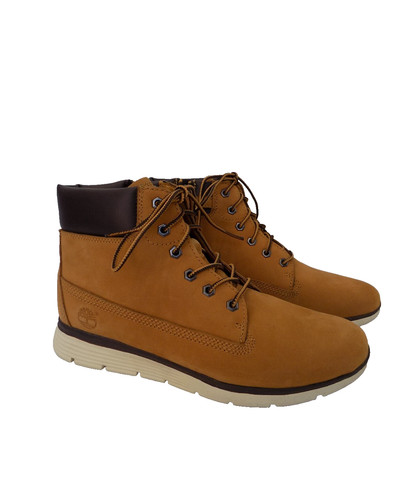 Stivali stringati Timberland taglia 5 38 pelle marrone tacco basso leggeri ragazzo donna
