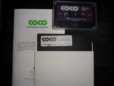 ISA Software COCO El Juego de Computadora Educativo 5.25 Disquete Cassette Manual Foto 1 de 4