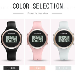 Women's Luminous Life Waterproof Watch Electronic Silicone Band Alarm Wristwatch - Picture 1 of 15