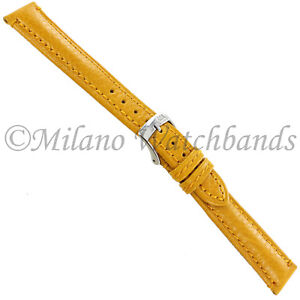 16mm Milano Mustard Genuine Deer High Quality Italian Leather Soft Watch Band