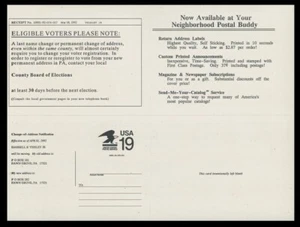 Sc# CVUX2/UPSS# PB2 - 19c EAGLE - SHEET OF 4, 1 CARD PLUS OTHERS (E) - Imagen 1 de 3