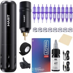 NEW Mast Magi2 Small Portable Wireless Rotary Tattoo Machine Pen Starter Kit - Picture 1 of 7