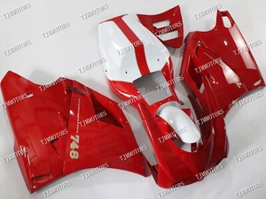 For 96-02 Ducati 748/916/996 Red White ABS Injection Mold Bodywork Fairing Kit - Picture 1 of 9
