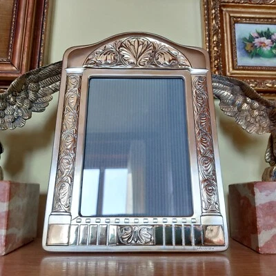 Cornice Portafoto / Specchio in Argento 925 Barocco anni 90 x foto cm 13x18 - Immagine 1 di 4