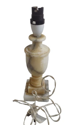 Italian Marble Table Lamp Grey Marked On Natural Marble Stone 27cm 1.2kg Antique - Image 1 of 4