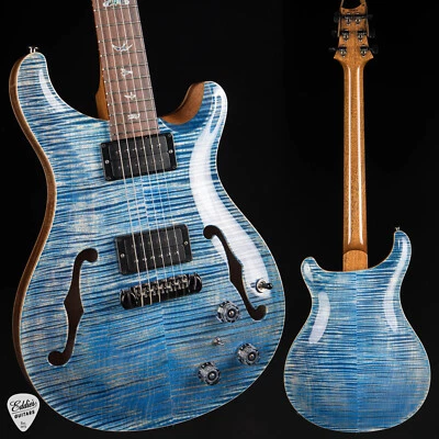 PRS Eddie's Guitars Wood Library Hollowbody II Piezo Cocobolo - Faded Blu#402576 - Image 1 of 4