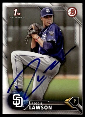 2016 Bowman Draft Reggie Lawson San Diego Padres #BD-109 Signed - Image 1 of 2