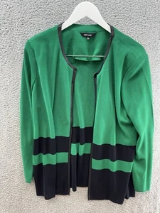 Misook Women's Size XL Green Open Cardigan EUC - Picture 1 of 8