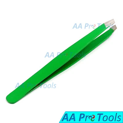 Профессиональный мини-пинцет для бровей AAPRO зеленого цвета детский пинцет с наклонными наконечниками - Изображение 1 из 2