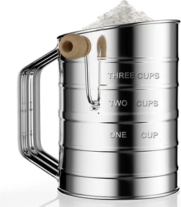 Flour Sifter for Baking Stainless Steel 3 Cup and Flower Sifter for Baking New - Picture 1 of 12