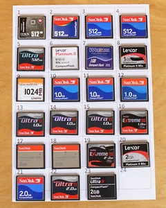 1x Tarjeta CF 512 MB, 1 GB, 2 GB, Sandisk Lexar PNY Kingston #3 - Imagen 1 de 6