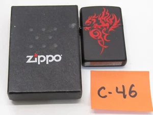 C-46 OLD UNSTRUCK OLD ZIPPO LIGHTER RED DRAGON COLLECTABLE - Picture 1 of 2