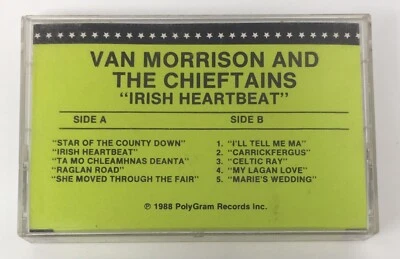 VAN MORRISON & THE CHIEFTAINS “Irish Heartbeat” PROMO Cassette Tape NFS Rare 80s - Image 1 of 4