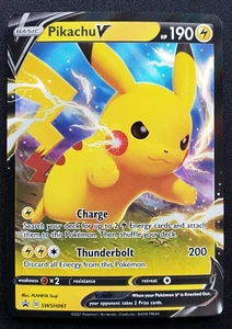 PIKACHU V Full Art Shining Fates Black Star Promo SWSH061 Pokemon Card NM/MINT - Picture 1 of 2