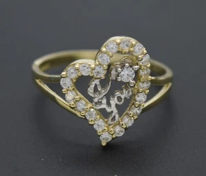 Real Solid 10k Yellow Gold  Women i Love you Heart 1.8gr Ring All Sizes 14.6mm - Picture 1 of 5