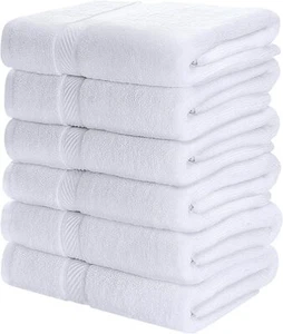 Medium Bath Towel, 100% Ring Spun Cotton 24"x 48" For Spa, Gym, Bath, 6-Pack - Picture 1 of 11