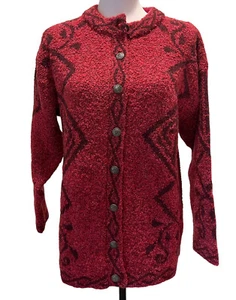 Harley Of Scotland Womens New Sweater Wool S Quills Ireland Red Celtic Cozy Warm - Picture 1 of 17
