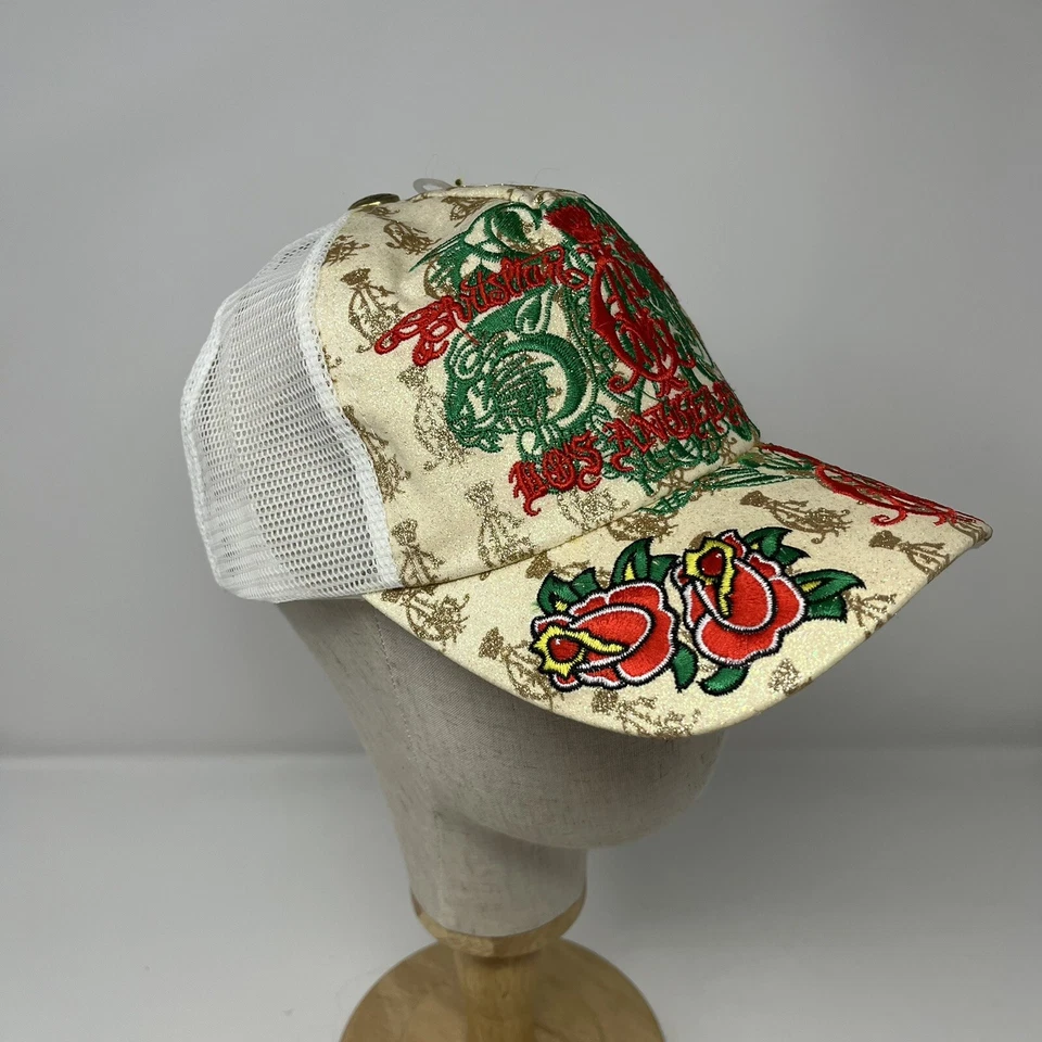 NUEVO CON ETIQUETAS Christian Audigier Sombrero Dorado Brillo Gorra Adulto Lulu Couture Los Angeles Foto 1 de 4