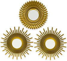 Gold Mirrors for Wall Pack of 3 - BONNYCO | Wall Mirrors for Room Decor & Home D