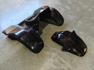 HONDA ATC70 78 - 85 PLASTIC BLACK MINI ATC250R FRONT AND REAR FENDER SET - Picture 1 of 5