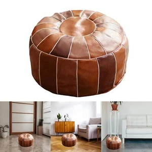 Boho Pouf Cover Foot Stool Storage Ottoman Bedroom Under Desk round - Picture 1 of 7