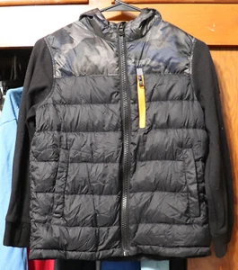 Michael Kors Puffer Jacket Vest Full Zip Lined Down Fill Hood Black Youth Size 8 - Picture 1 of 8