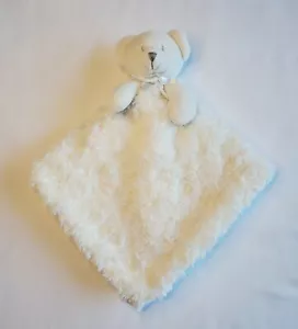 Mantas y más allá White Bear Baby Security Blanket Swirl Lovey Nunu Gray Bow - Imagen 1 de 5