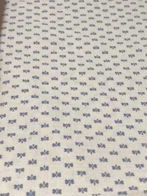 Vtg 1980s Butter Yellow and Country Blue Bow Fabric Cotton Quilt Calico F53 - Image 1 of 4
