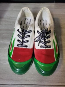 PALM ANGELS White Red/Green Flame Low Top Sneaker Shoes Size 41 SAME DAY SHIP - Picture 1 of 13