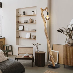 Stehlampe Stehleuchte Holzleuchte Esszimmerlampe Hanfseil Landhaus E27 H 150 cm - Bild 1 von 5