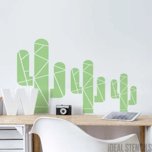 Geometrische Kaktus-SCHABLONE Home Wanddeko Kinderzimmer stilvoll wiederverwendbar - Bild 1 von 11