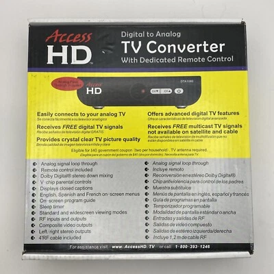 Access HD Digital to Analog TV Converter w/ Dedicated Remote Control DTA1080D - Image 1 of 4