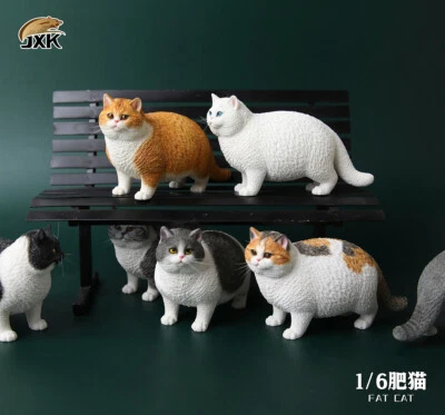 JXK 1:6 Scale Fat Cat Animal Model Cute Pet Collectoion Decor Accessory Gift Toy - Image 1 of 4