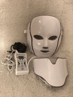7 Colors LED Light Photon Face Mask Rejuvenation Skin Therapy Anti Wrinkles.Used - Image 1 of 4