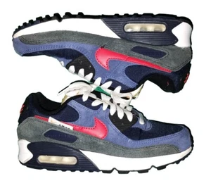 Nike Air Max 90 SE Running Club Navy Blue Red Shoe Men’s Size 7 DC9336-400 - Picture 1 of 6