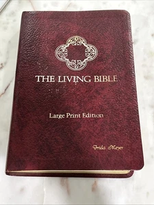 The Living Bible Paraphrased Red Letter LARGE PRINT 1971 1988 Tyndale Burgandy - Picture 1 of 12