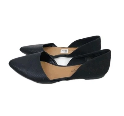 Zapatos planos Christian Siriano para mujer talla 7,5 negros sin cordones en punta D'Orsay  Foto 1 de 4