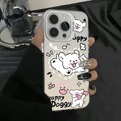 Case For iPhone 16e  16 Pro Max 15 14 13 12 11 XR XS 8 Cute Love Dog Phone Cover - Image 1 of 4