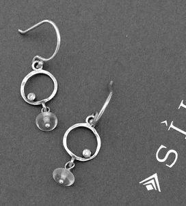 SILPADA Sterling Silver ORBIT Quartz & Cubic Zirconia Earrings~W2369~RETIRED~NEW - Picture 1 of 5