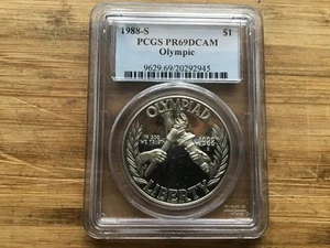 1988-S Olympic Silver Commemorative Dollar PR69DCAM PCGS Proof 69 Deep Cameo - Picture 1 of 6