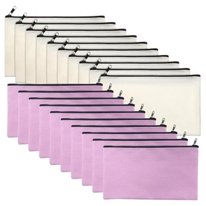 50pcs Canvas Zipper Pouch Blank DIY Craft Bag Canvas Makeup Bags2701 - Bild 1 von 9