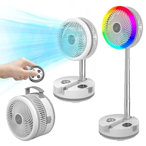 Pedestal Standing Fan, Rechargeable Oscillating with Remote/Timer, Portable R... - Picture 1 of 7