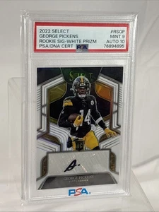 George Pickens - 2022 Select White Prizm Auto /35 RC Steelers SSP PSA 9 10 - Bild 1 von 3