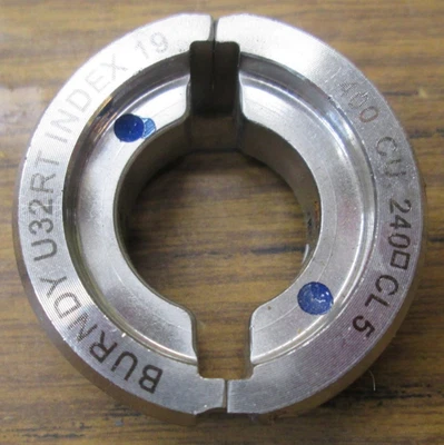 Burndy U32RT 400 MCM CU Index 19 Blue 12 Ton U style compression Tool Die - Image 1 of 3