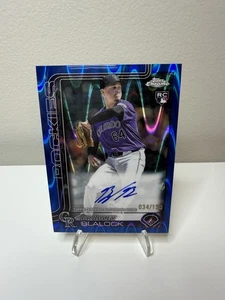 2025 Topps Chrome #RA-BBL Bradley Blalock Blue Raywave Autogramm /150 Rockies - Bild 1 von 2
