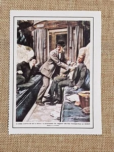Figurina originale La Domenica del Corriere 1908 Treno Ventimiglia Cloroformio - Picture 1 of 1